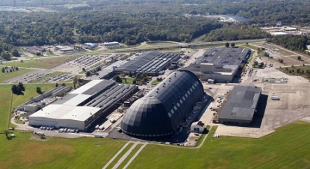 A view of the Lockheed Martin Corp. Akron operations at the former Goodyear Airdock.  Photo: Mike Cardew - Akron Beacon Journal