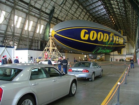 Toys for Tots collection at The Goodyear Tire & Rubber Company's blimp hangar in Suffield Ohio. Photo courtesy of Goodyear Tire 7 Rubber Co. 