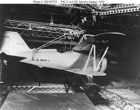 An F9C Sparrowhawk affixed to its trapeze hanger. Image: US Navy