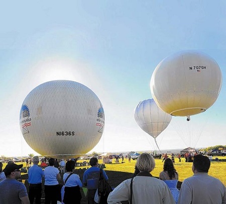 Balloons participating in the 2013 America’s Challenge get ready to launch. Photo: Adolphe Pierre-Louis -  Albuquerque Journal
