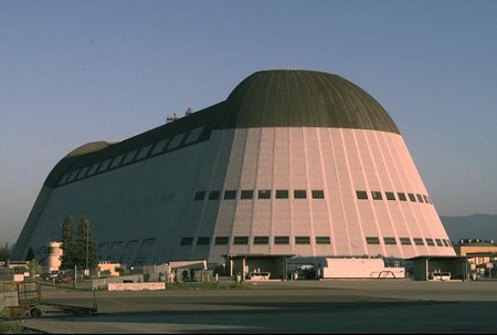NASA's Hangar One at Moffett Field, Calif., taken in 1999.  Photo: NASA Ames Research Center