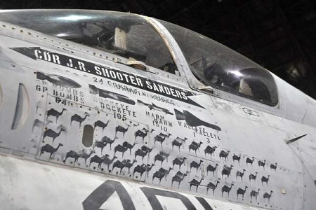 This A-7 Corsair II flew 39 missions in the first gulf war, each one represented by a camel stenciled on the side, along with tallies of the ordinance deployed.   Photos courtesy Oregon Coast TODAY 