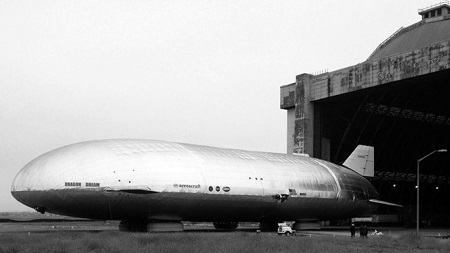 The Aeroscraft at its storage hangar at a Navy-operated facility in Southern California.  Source: FoxNews.com/Aeroscraft