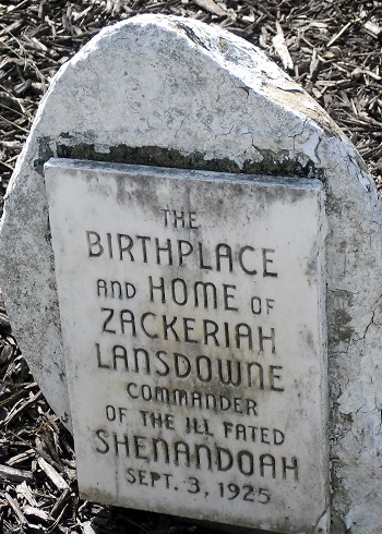 Marker at the Lansdowne home, birthplace of Lt. Cdr. Zachary Lansdowne. Photo: © Alvaro Bellon