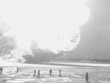 The Hindenburg dirigible explodes over Lakehurst, N.J. Courtesy of the New York Daily News
