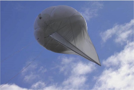 Tactically Expedient Aerostat - 45 cubic meter  - TEA-45. Photo courtesy of SkySentry LLC
