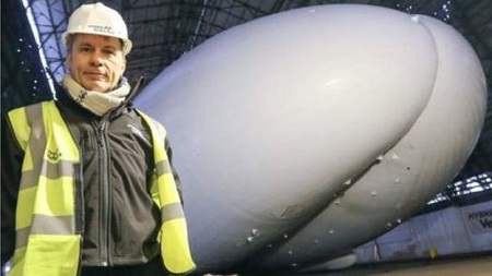 Bruce Dickinson from band Iron Maiden is among the backers of the project . Image courtesy of BBC/Airlander.