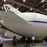 Reporters are shown the P-791 Hybrid Airship prototype