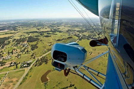 The view from inside Australia's only blimp. Photo: Corey Hague 