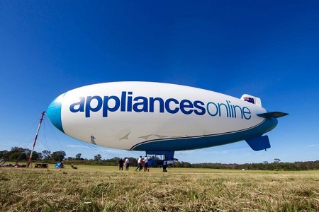 The blimp is, in some senses, a kind of floating billboard. Photo: Corey Hague 